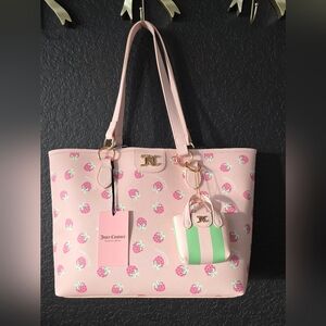 NWT Juicy Couture Fun In The Sun Pink Strawberry Tote Bag